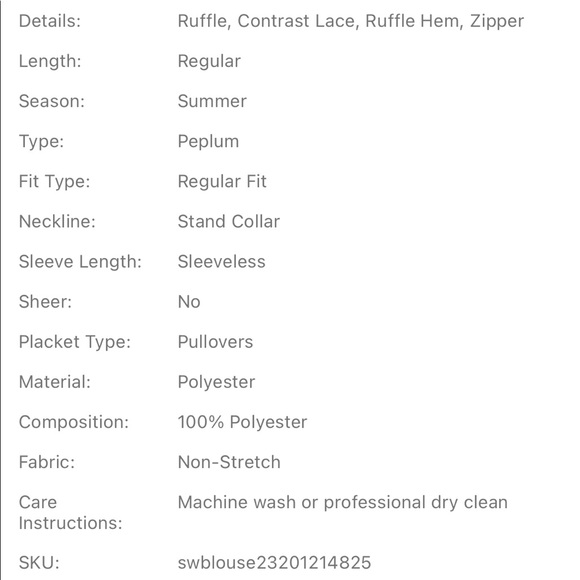 NWOT - Guipure Peplum blouse - Picture 12 of 13